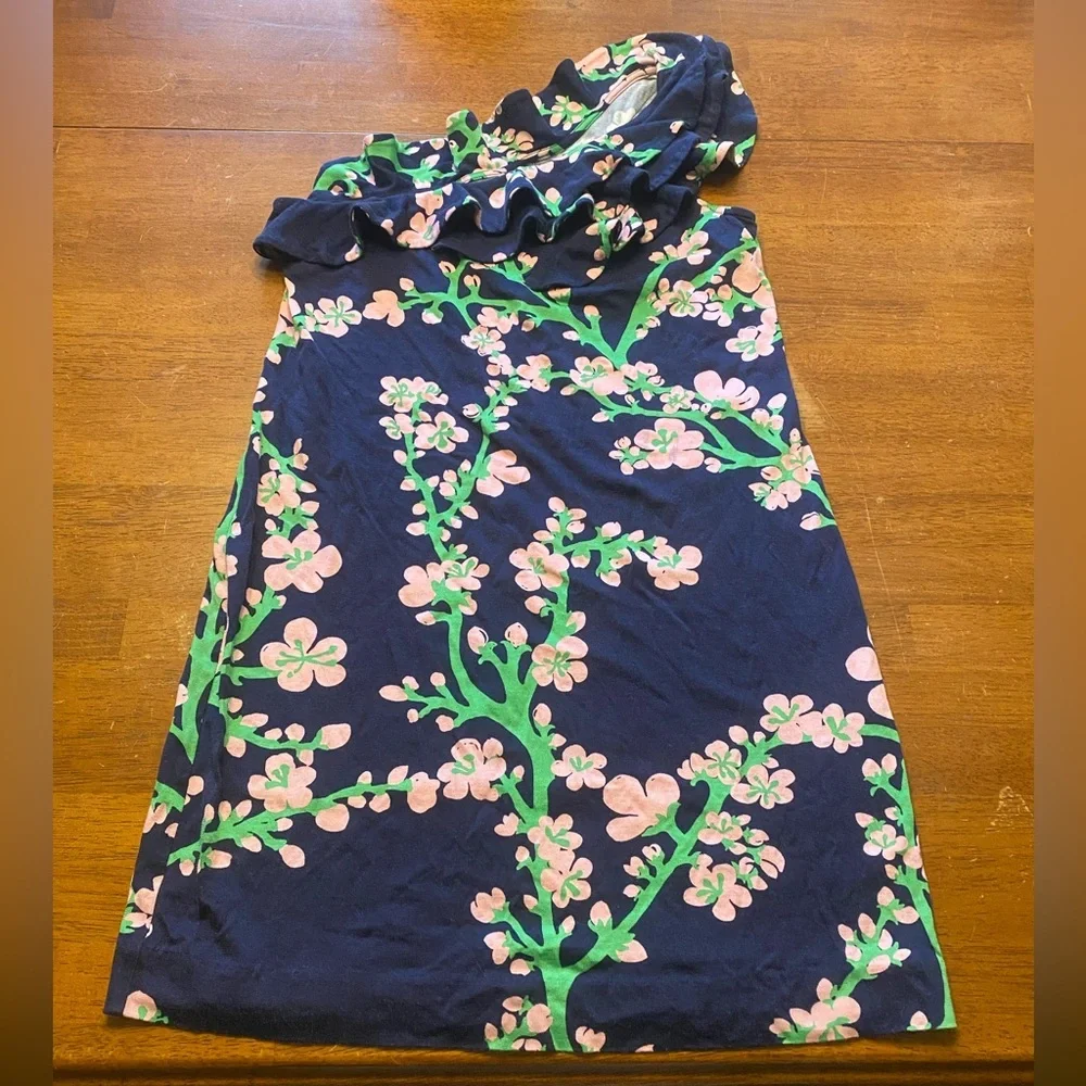 Lilly Pulitzer Winnie One Shoulder Dress Silk/Cotton Blend